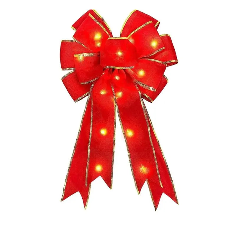 50cm Christmas Ribbon Bow Decorations Xmas Tree Fabric Edging Ribbon Bow Pendent Home Christmas Decoration Bows for Crafts 2025