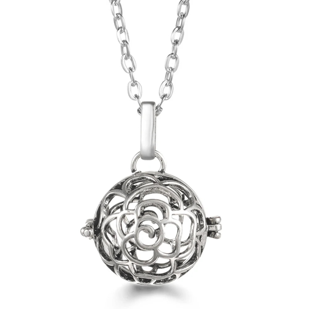 Russia Tradition Chime Exquisite Angel Wings Caller Necklace Essential Oil Diffuser Pregnant Woman Aromatherapy Pendant Jewelry