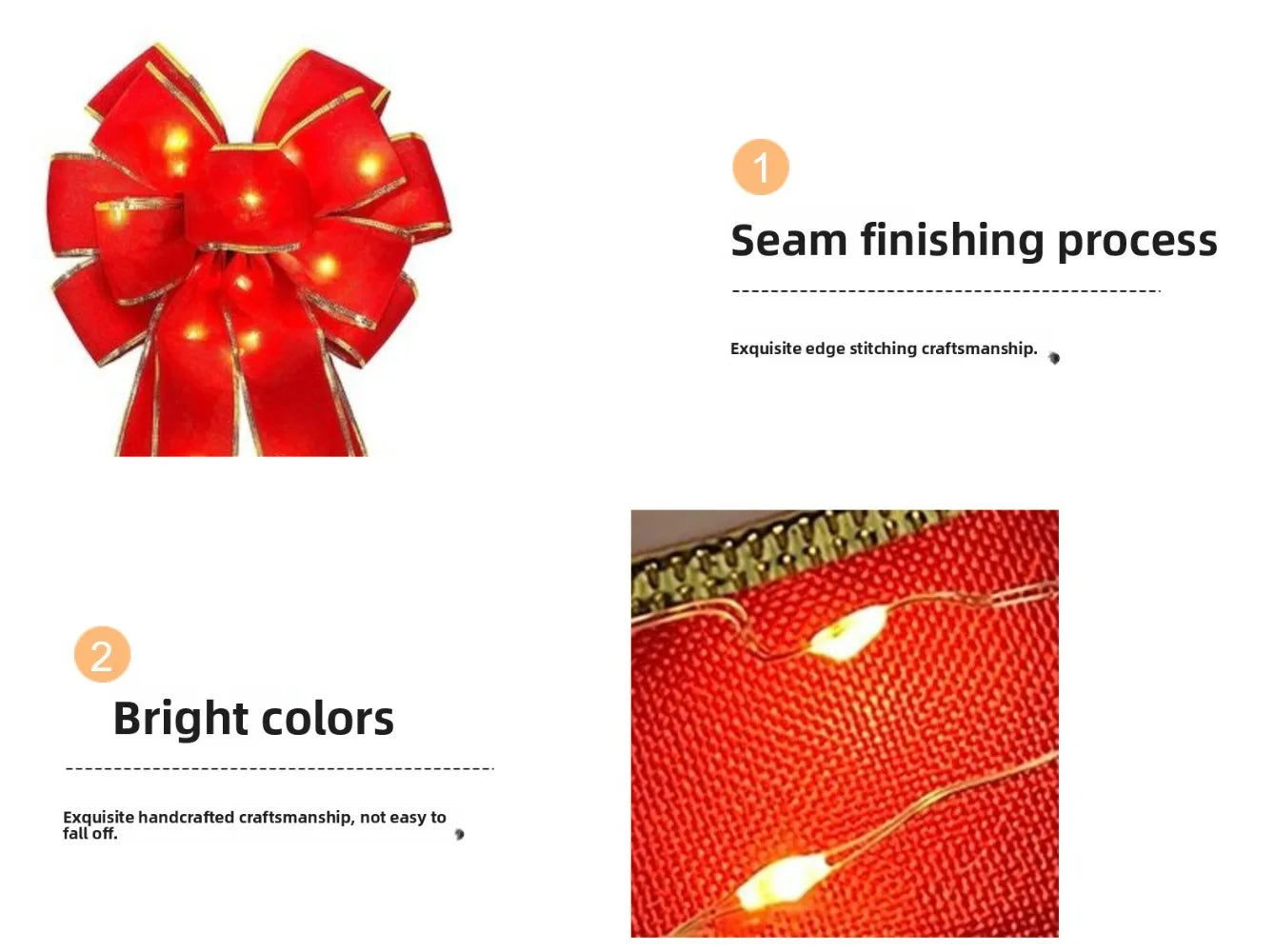 50cm Christmas Ribbon Bow Decorations Xmas Tree Fabric Edging Ribbon Bow Pendent Home Christmas Decoration Bows for Crafts 2025