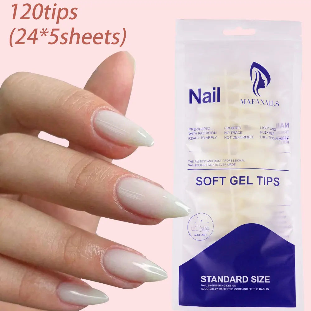 240/120Pcs Colorful French Short Square False Nails Full Cover Fake Nail Tip Extension Acrylic Wearable Ballerina Press on Nails