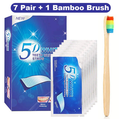 5D Teeth Whitening Strip 7/14/21/28 Pair Whiter Strips for Removing Smoking Coffee Stain, Effective Home Use Tooth Whitening Kit
