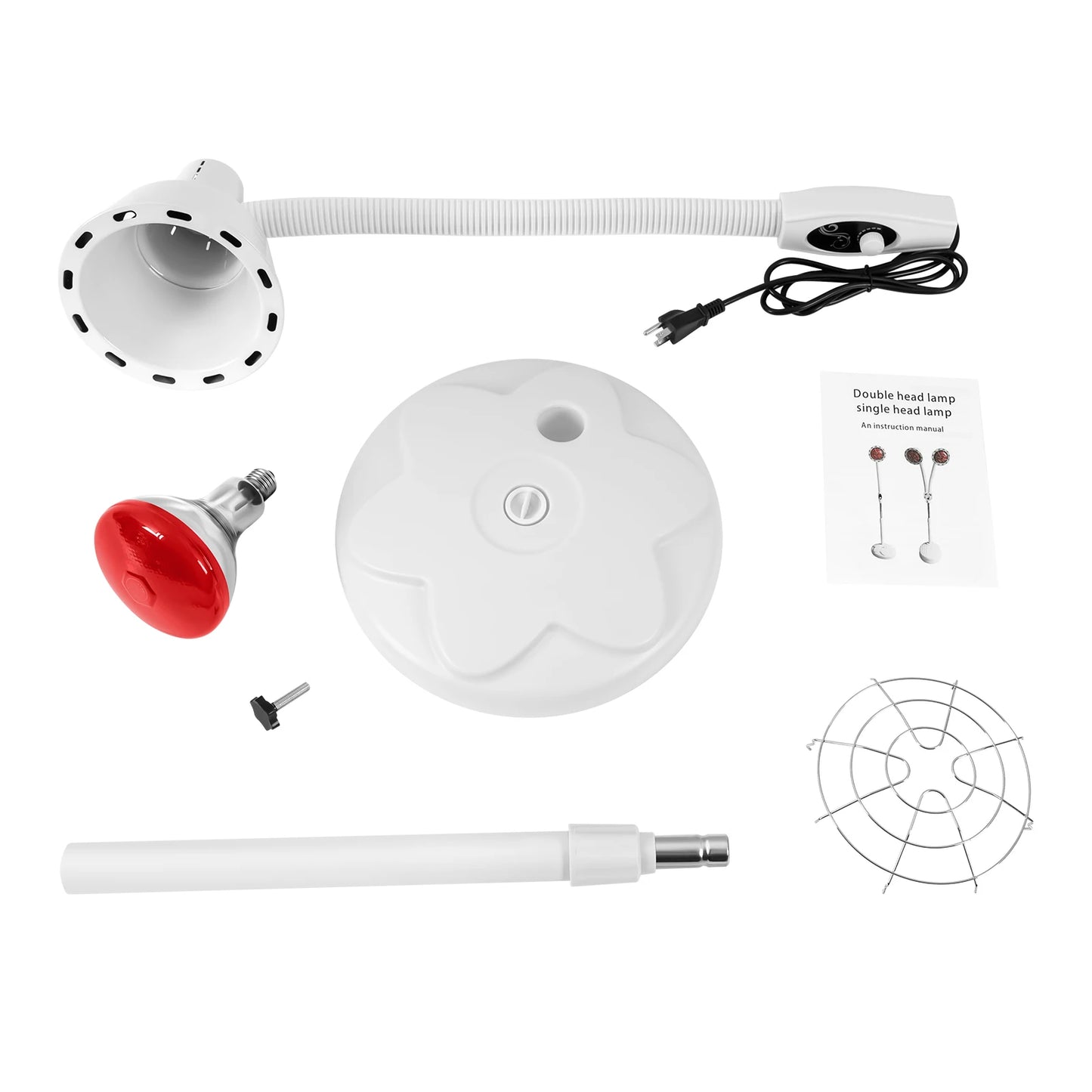 275W Adjustable Infrared Heat Lamp for Muscle&Joint Pain Relief, 360° Rotatable Infrared Therapeutic Light, 0-115℃ Temp Control