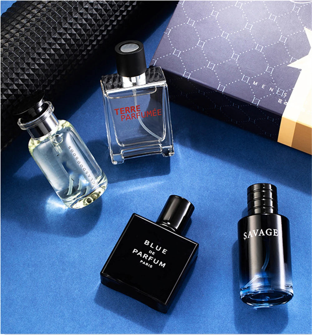 Luxury Brand Perfume Men Cologne Parfums Homme Gift Box 4Pcs Set 100ml Perfumes Masculinos Natural Floral Fruity Scent SprayLuxu