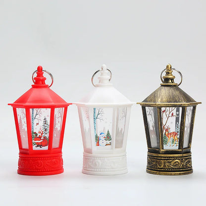 Christmas Candlestick Lamp LED Little Night Lamp Old Man Snowman Christmas Tree Ornaments Hanging New Year Navidad Christmas