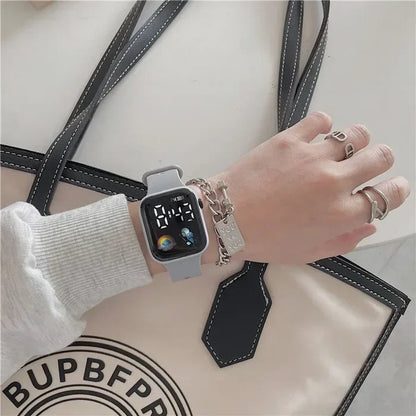 Fashion LED Sports Watch Digital Watches for Women Pink Electronic Wristwatches Casual Silicone Montre Femme Relojs Para Mujer