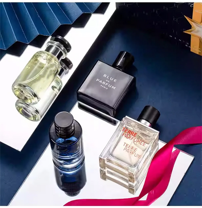 Luxury Brand Perfume Men Cologne Parfums Homme Gift Box 4Pcs Set 100ml Perfumes Masculinos Natural Floral Fruity Scent SprayLuxu