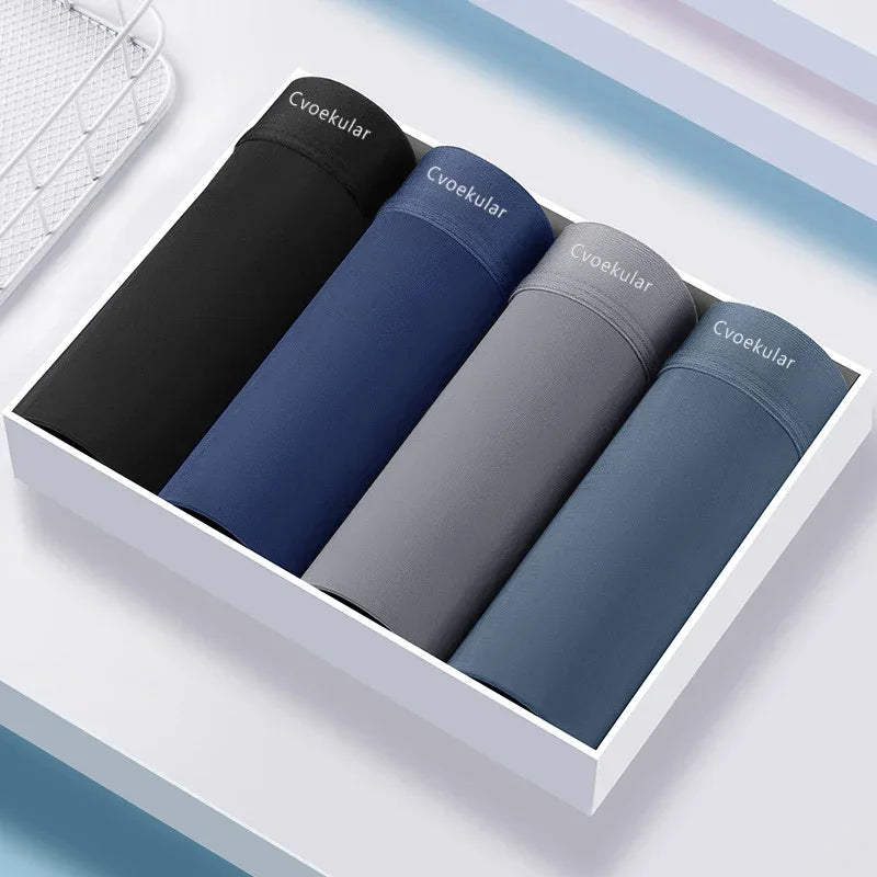 Cvoekular4/8pcs Man Boxer Underwaer Ice Silk Sous Vetement Homme Lingerie Underpants Bokserki Meskie Calzoncillos Shorts Panties