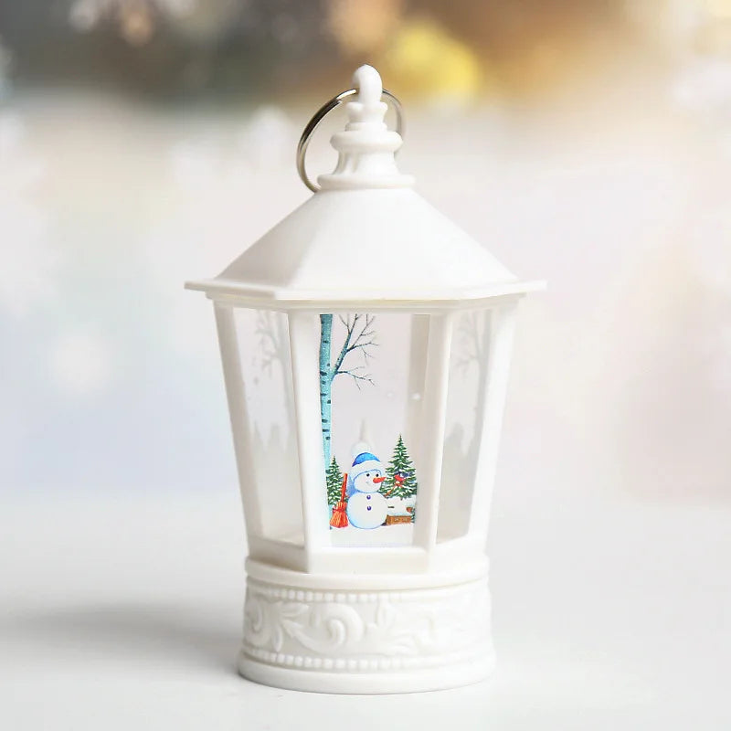 Christmas Candlestick Lamp LED Little Night Lamp Old Man Snowman Christmas Tree Ornaments Hanging New Year Navidad Christmas