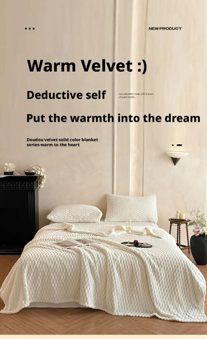 Soft Thick Warm Blanket for Office Nap - Cozy Fleece Throw for Sofa,Couch,Bed Lightweight Warm Winter Blanket for Adults Travel