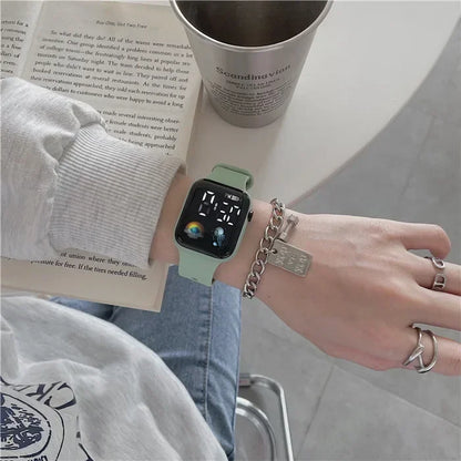 Fashion LED Sports Watch Digital Watches for Women Pink Electronic Wristwatches Casual Silicone Montre Femme Relojs Para Mujer