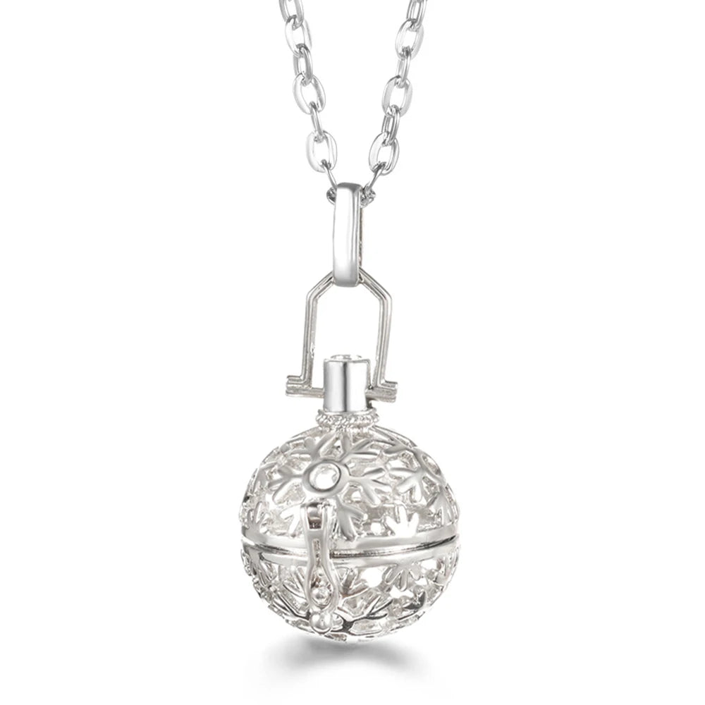 Russia Tradition Chime Exquisite Angel Wings Caller Necklace Essential Oil Diffuser Pregnant Woman Aromatherapy Pendant Jewelry