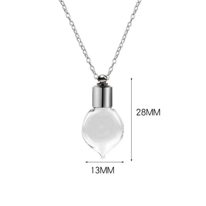 Transparent Glass Vial Necklace Wishing Bottle Dried Flower Pendant Jewellery Openable Screw Cap Steel Chain Charm Perfume Jars