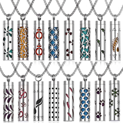 New Aromatherapy Jewelry Necklaces Essential Oil Diffuser Necklace Stainless Steel Open Locket Aroma Scent Perfume Necklace