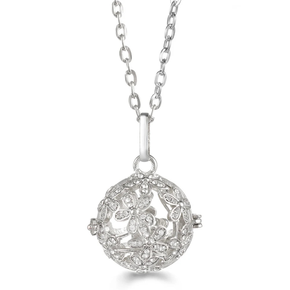 Russia Tradition Chime Exquisite Angel Wings Caller Necklace Essential Oil Diffuser Pregnant Woman Aromatherapy Pendant Jewelry