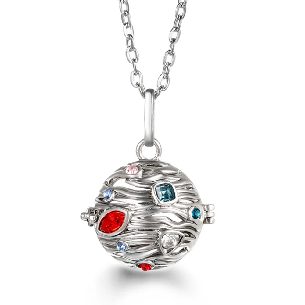 Russia Tradition Chime Exquisite Angel Wings Caller Necklace Essential Oil Diffuser Pregnant Woman Aromatherapy Pendant Jewelry