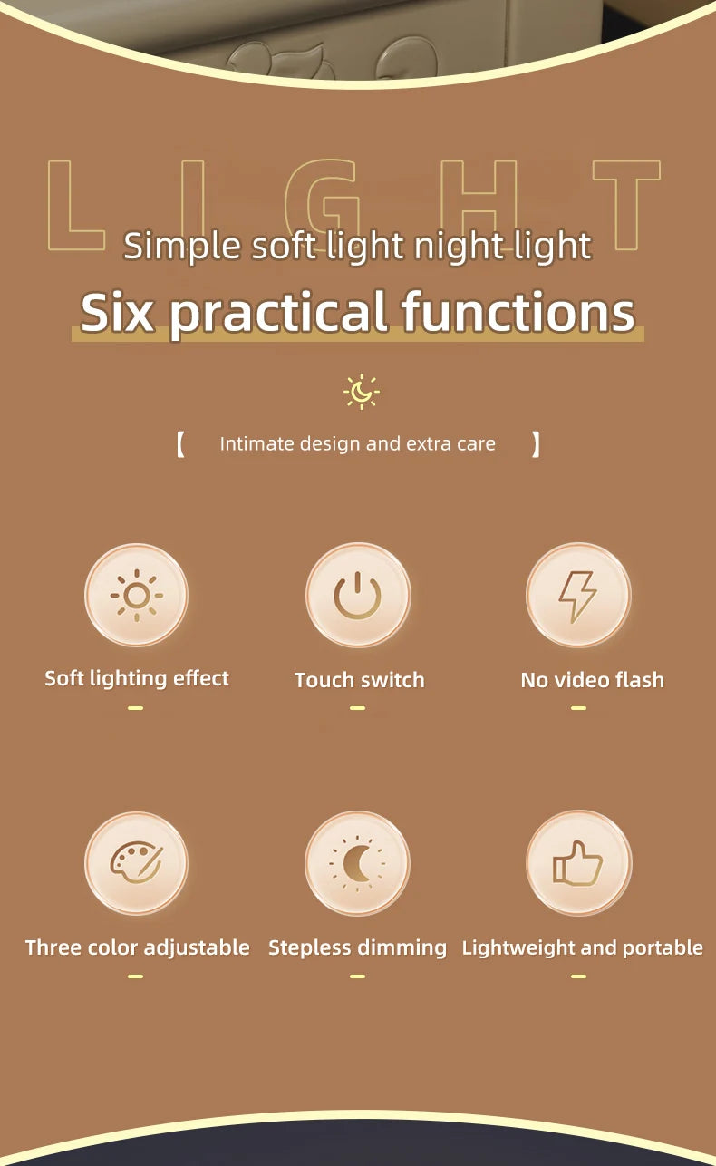 Night Lamp USB LED Table With Switch Rechargeable Three Colors Lights For Kitchen Hallway Closet Bedroom Home Touch Night Light