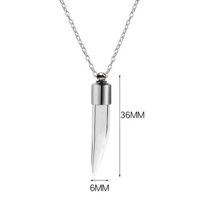 Transparent Glass Vial Necklace Wishing Bottle Dried Flower Pendant Jewellery Openable Screw Cap Steel Chain Charm Perfume Jars