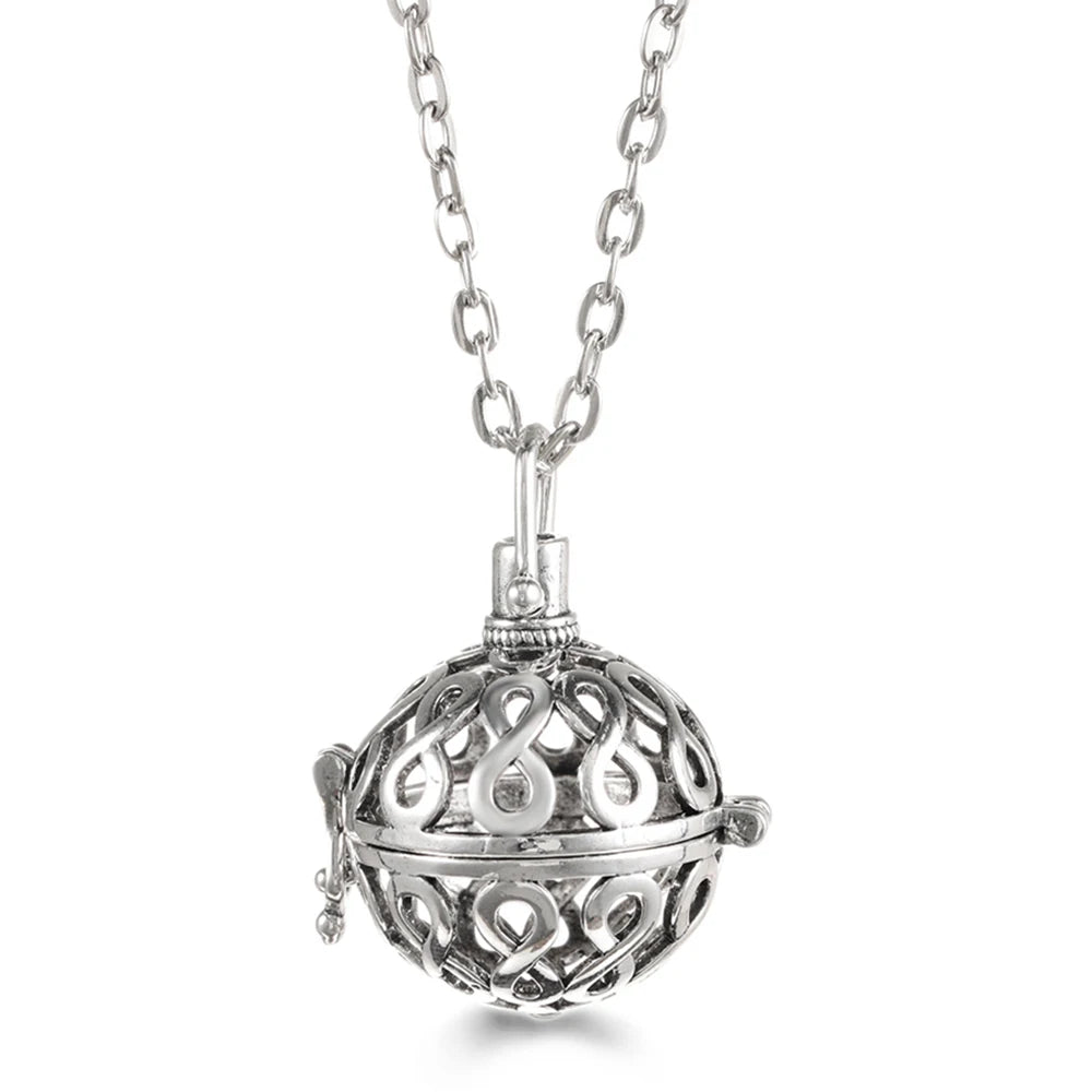 Russia Tradition Chime Exquisite Angel Wings Caller Necklace Essential Oil Diffuser Pregnant Woman Aromatherapy Pendant Jewelry