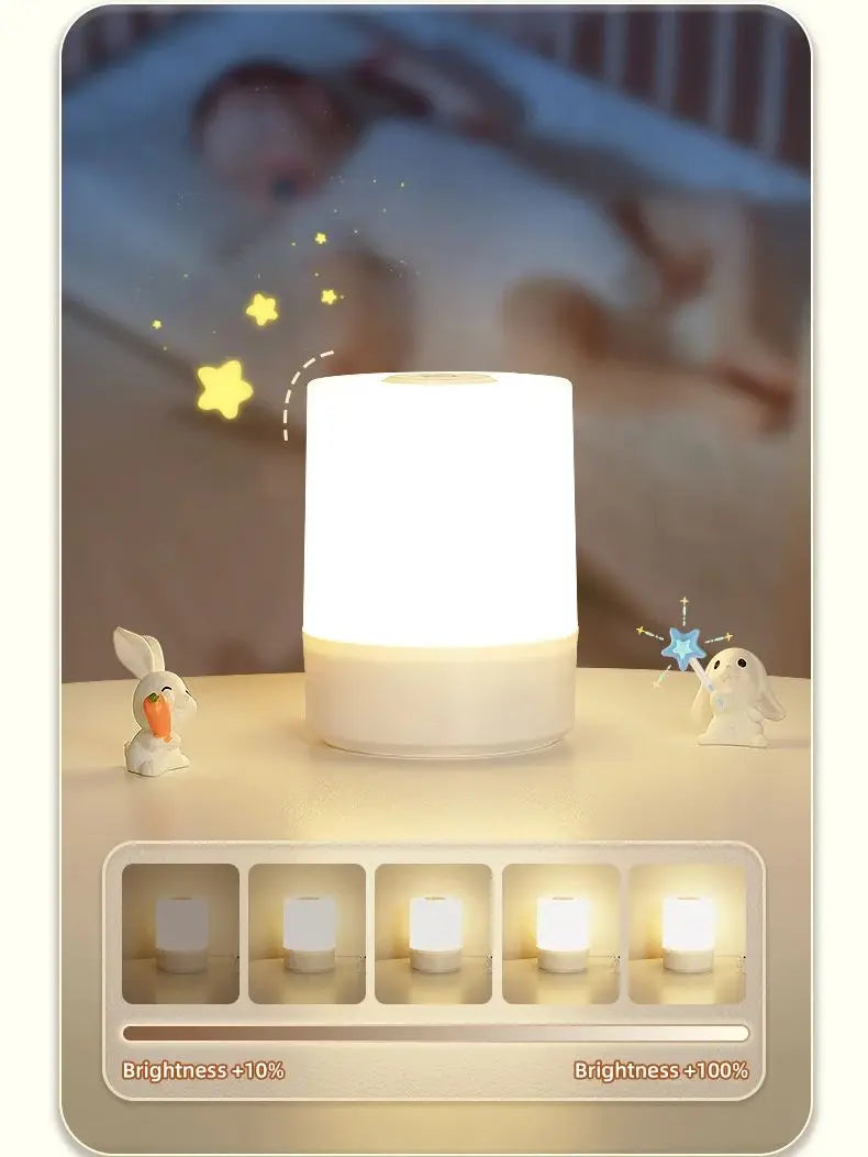 Night Lamp USB LED Table With Switch Rechargeable Three Colors Lights For Kitchen Hallway Closet Bedroom Home Touch Night Light