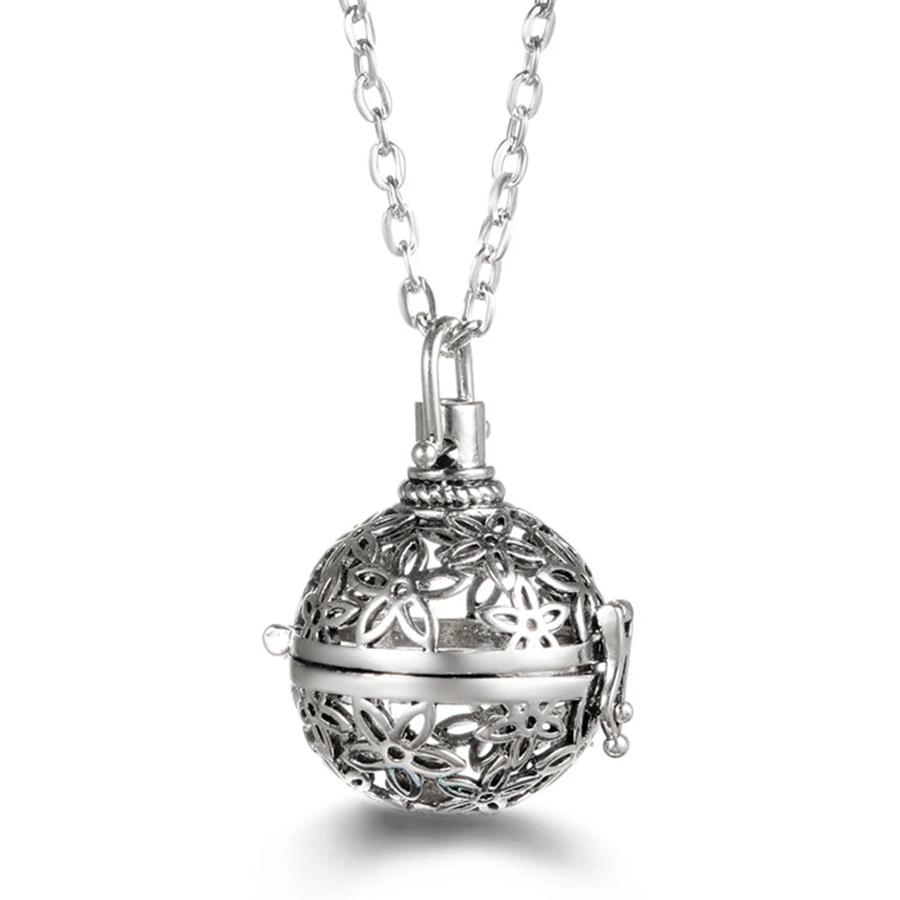 Russia Tradition Chime Exquisite Angel Wings Caller Necklace Essential Oil Diffuser Pregnant Woman Aromatherapy Pendant Jewelry