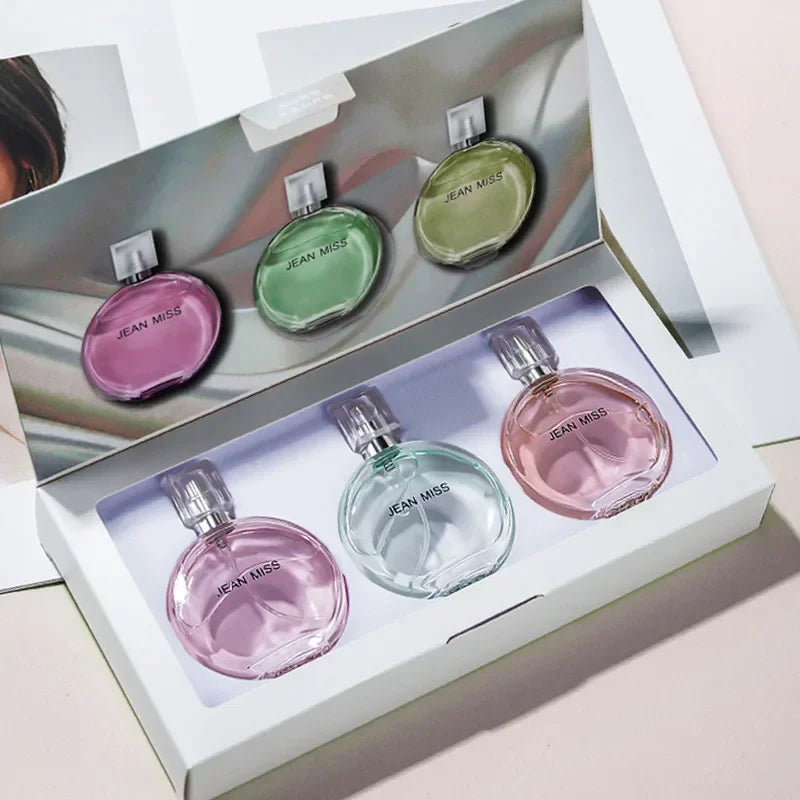 30ML*3 Set Floral Scented Perfume Eau De Parfum for Women Long Lasting Pheromone Fragrance with High Quality Gift Box