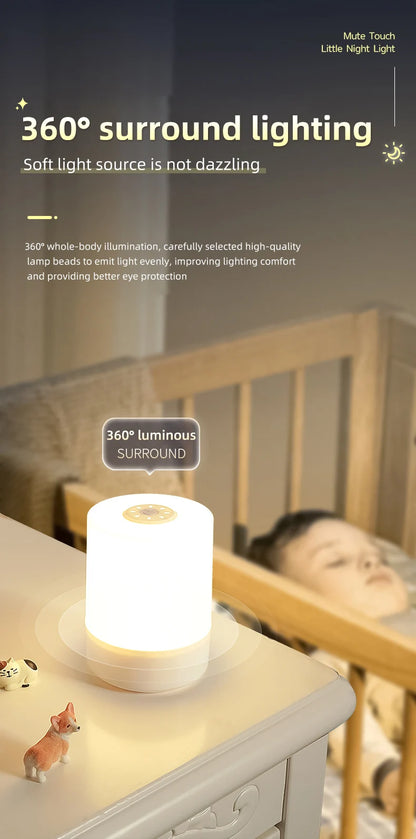 Night Lamp USB LED Table With Switch Rechargeable Three Colors Lights For Kitchen Hallway Closet Bedroom Home Touch Night Light